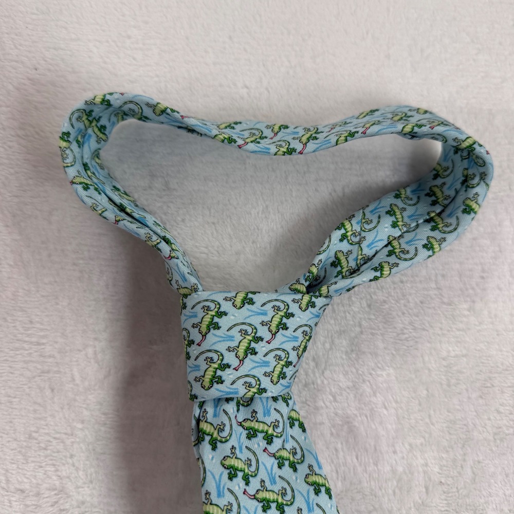 Vineyard Vines Mens Silk Tie Gecko Caicos Blue Green Lizard 1T0511-416-10820 NWT